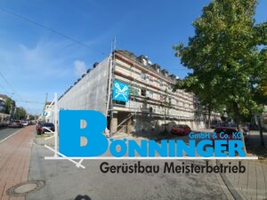 Gerüstbau Bönninger Referenzprojekt Fassadenarbeiten Siedlung Marxloh Duisburg