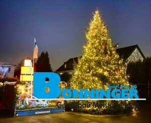 Gerüstbau Bönninger Referenzprojekt Wihnachtsbaum inkl. Krippe aus Gerüstmaterial