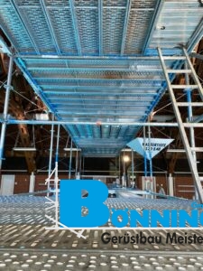 Gerüstbau Bönninger Referenzprojekt Gerüstüberbrückung für statische Untersuchung