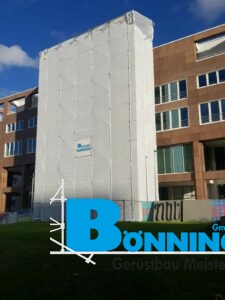 Gerüstbau Bönninger Referenzprojekt Arbeitsgerüst für Sandstrahl- und Korrosionsschutzarbeiten