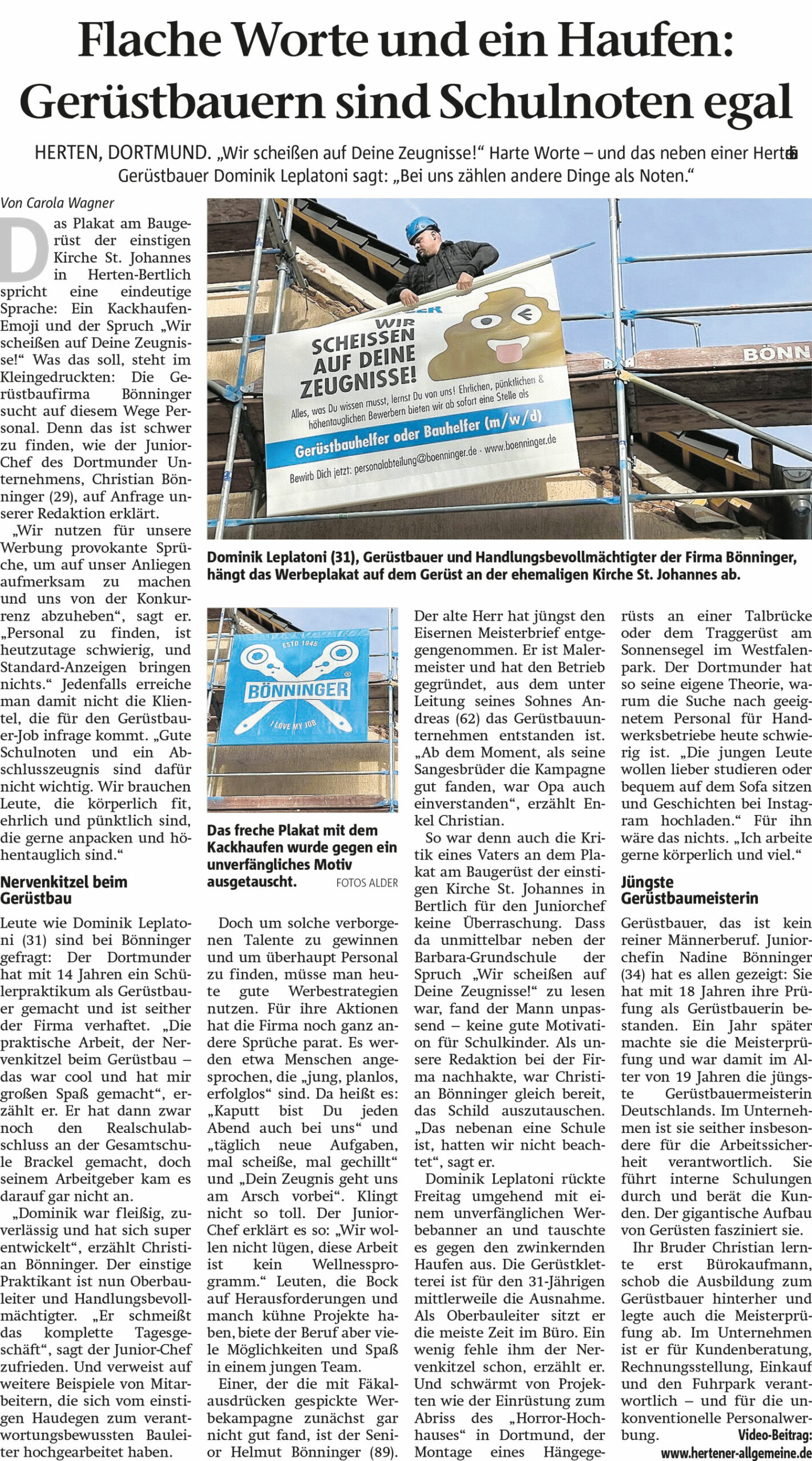 Kackwerbung-Barbarakirche-boenninger-zeitungsartikel-dortmund