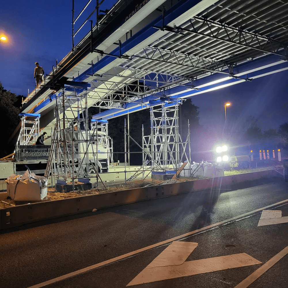 Gerüstbau Bönninger Referenzptojekt Stahlbau Brücke Aschaffenburg