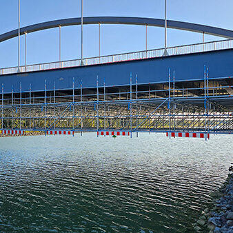 Gerüstbau Bönninger Leistungen Brückenrüstungen (Dortmund-Ems Kanal, NRW, Deutschland)