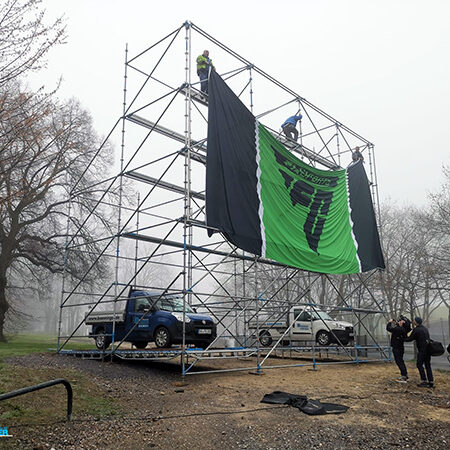 Gerüstbau Bönninger Leistungen Werbegerüst BVB Dortmund